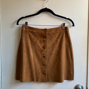 Saks Fifth Avenue Faux Suede Tan Skirt, Size XS